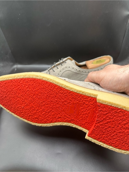 Christian Louboutin Gray Brogued Suede Wingtip Brogues EU45 main image 8